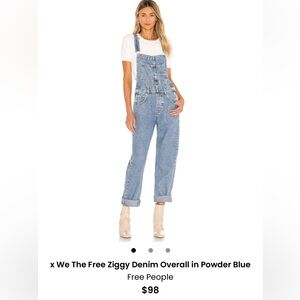 We The Free Light Blue Denim Overalls
